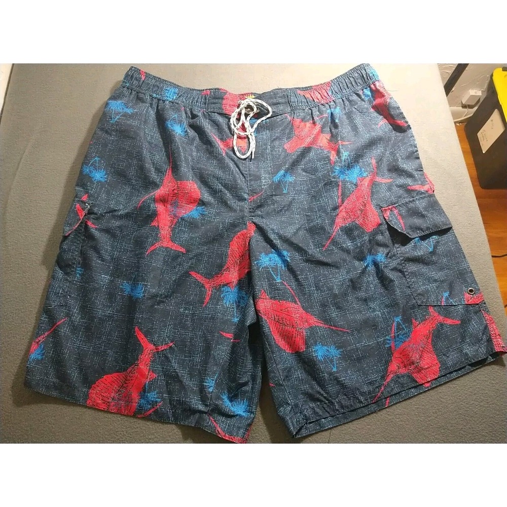 The Foundry Swim Trunks Men 3XL Blue Swordfish Beach Lined Outdoor‎ Vacation